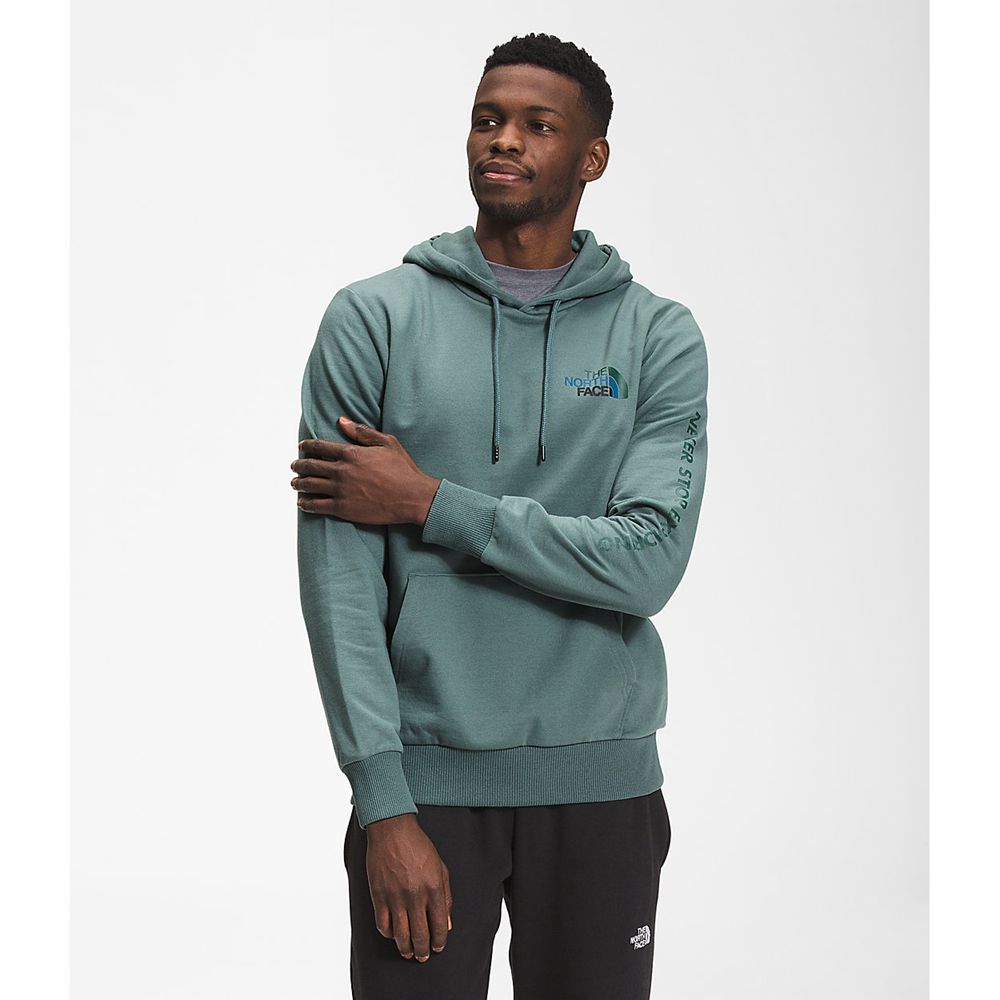 The North Face Hoodie Mens Australia - The North Face Logo Play Green (DSR-528019)